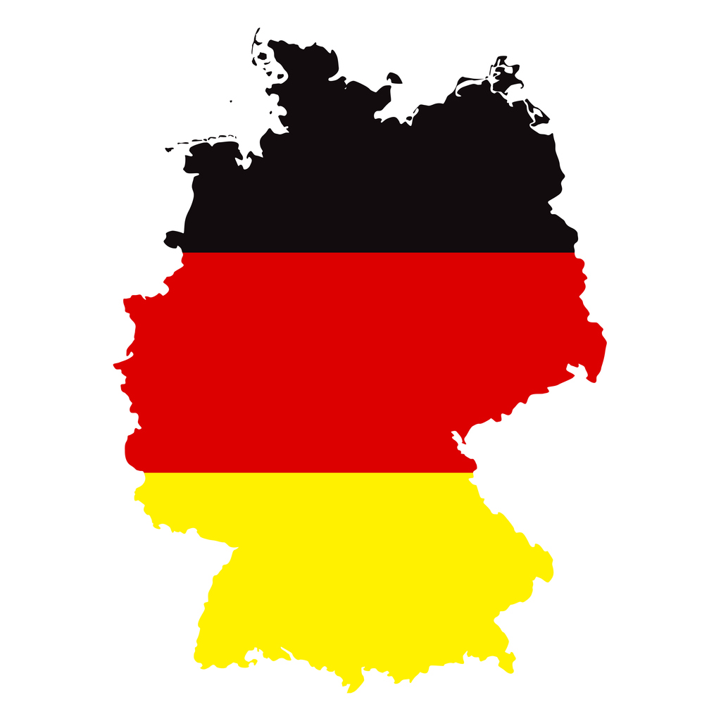 Deutschlandkarte in Deutschlandfarben