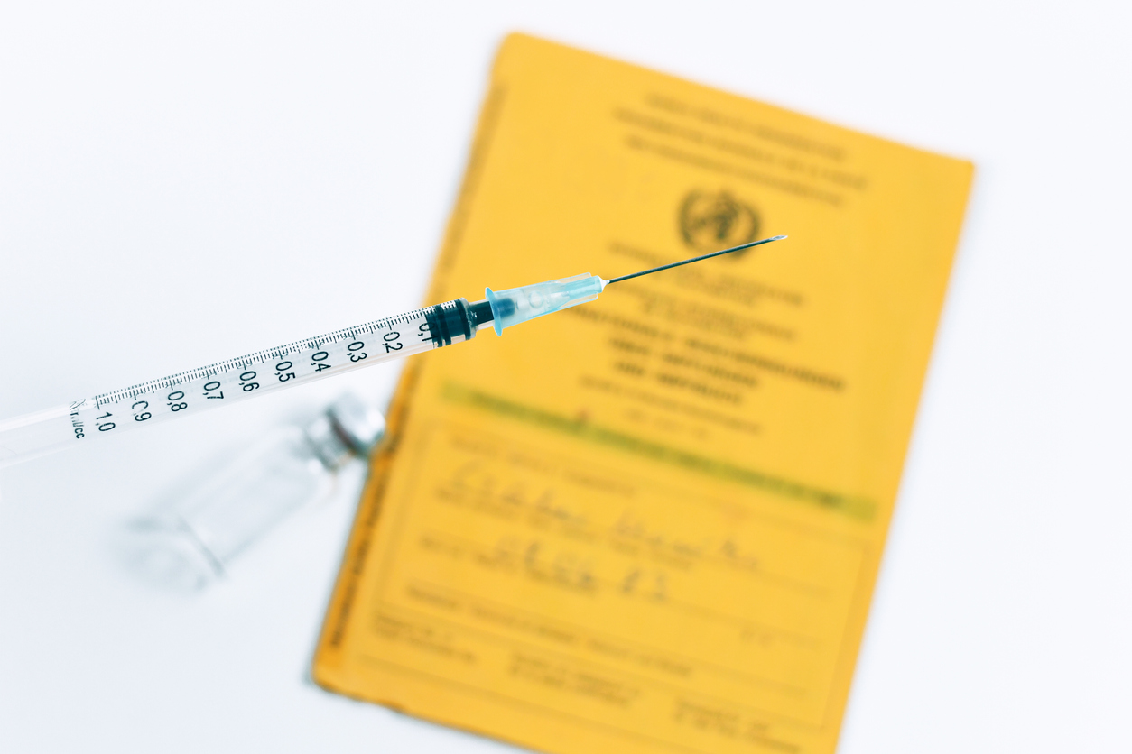 Impfpass mit Impfspritze