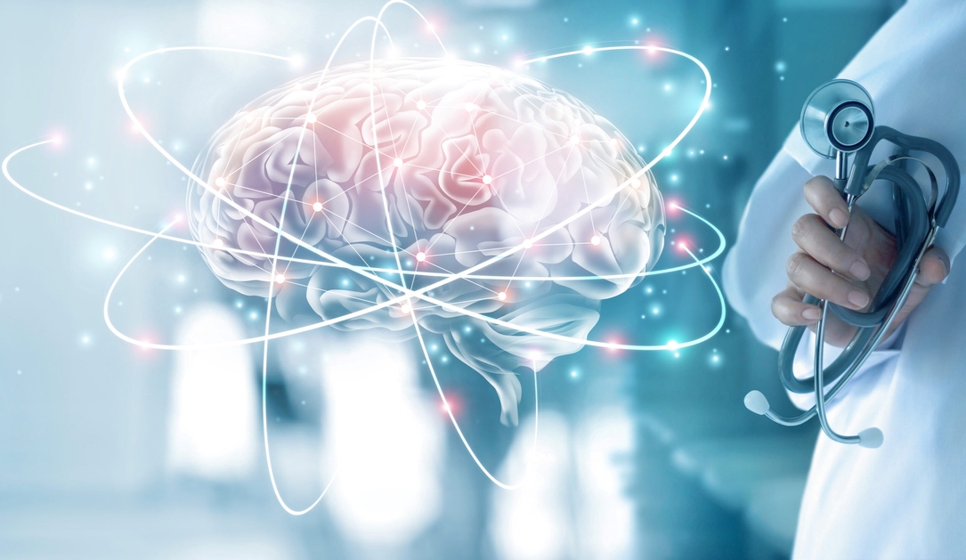 Neurologie: Gehirn und Stethoskop